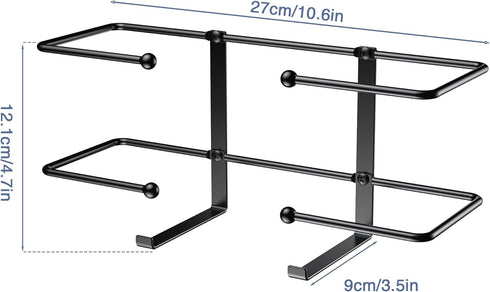 Glove Box Dispenser Wall Mount, Black Glove Holder Organizer for Disposable Glove Box & Tissue Box