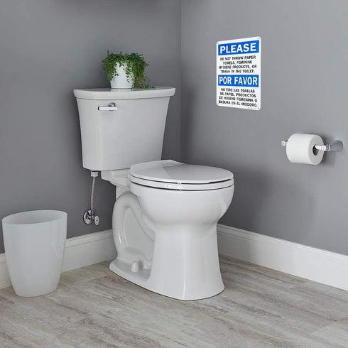 2 Pack Aluminum Sign 10"x 7" Please Do Not Throw Paper Towels, Feminine Hygiene Products, Or Trash In The Toilet