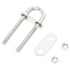 NovelBee 2-Pack 3/8" Stock Stainless Steel Stern Bow Eye U Bolt with Welding Plate, 4" Overall Length