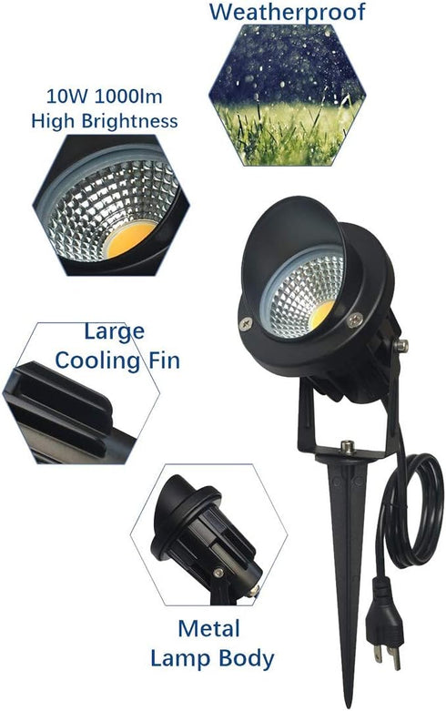 120V 10W (10W, LED Outdoor Spotlight Flag Light Waterproof Spot Lights for Yard Flagpole House Tree Plug in Christmas