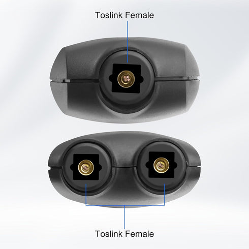 1 2 1 2 24K XMSJSIY Digital Optical Audio Splitter in Out Female to Female Gold-Plated Fiber Optic Port Connector