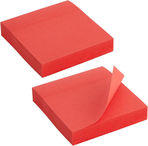 Juvale 8 Pack Bright Red Sticky Notes - 3x3 Inch Self-Stick Note Pads for Home, Office Supplies, 100 Sheets Per Pad