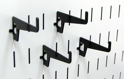 Wall Control Long Reach Hook Pack, 2-7/8in, Slotted Metal Pegboard Hooks, Black