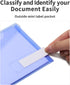 Sooez 24 Pack Clear Plastic Pencil Pouch, Poly Envelopes File Bag with Label Pocket for A6 Size Files