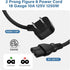 Elecan 45 2 1-15P 320 C7 2 2-Prong Degree Flat Plug Replacement Vizio LED TV Power Cord Ft, NEMA to Polarized IEC AC