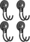 Heavy Duty Magnetic Hooks, Super Strong Garage Magnet Hooks for Indoor & Outdoor Hanging (4 Pack)