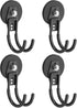 Heavy Duty Magnetic Hooks, Super Strong Garage Magnet Hooks for Indoor & Outdoor Hanging (4 Pack)