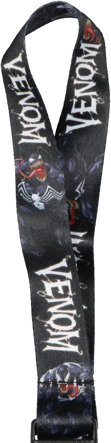 Bioworld Marvel Venom Wrist Strap Lanyard for Keys, 2" Rubber Keychain Hand and Wrist ID Badge Holder