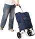 Homonova 40L 2-in-1 Shopping Trolley with Wheels, Large Capacity Rolling Shopping Bag with Detachable Frame