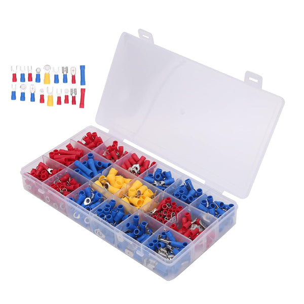 YWBL-WH 520Pcs Wire Connector Kit Cold Pressed Wire Terminals Crimp Connectors Electrical Terminals Kit