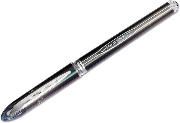Uni-Ball Vision Elite Stick Micro Point Rollerball Pens, Black Ink, 0.5mm, 6 Pack | Airplane-Safe