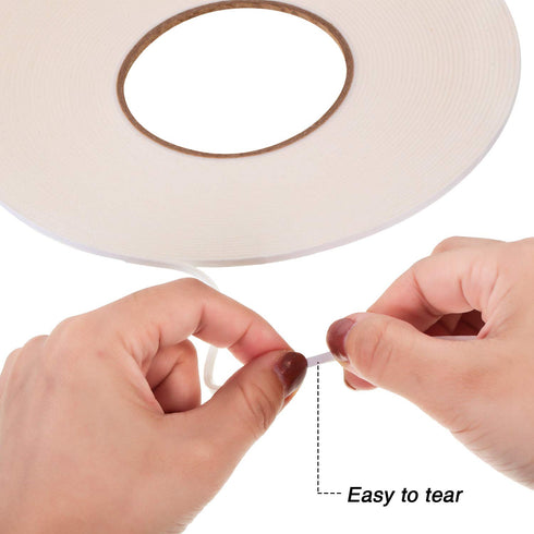 3 Rolls Double Sided Foam Tape, PE Roll Double Faced Sponge Adhesive Mounting Tape (1/8 Inch by 50 Feet)
