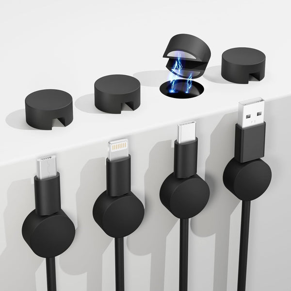 Roctee 8 Pack Magnetic Wire Clips, Magnet Cord Organizer Wire Management Cable