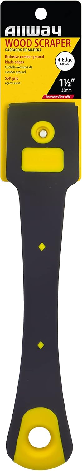 ALLWAY FE2 4-Edge Soft-Grip Scraper for Wood and Painting Applications, 1-1/2" by ALLWAY