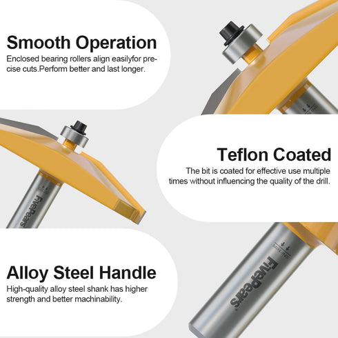 1/2 Inch 3-1/2-Inch FivePears Bevel Raised Panel Router Bit Shank for Making Cabinet Door, Diameter, Used