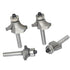 4Pcs -3/16",1/4",5/16",3/8" Set,1/4 Inch Trimming,with Roundover Router Bits,Radius Edge Forming Router Bit