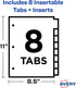 Avery Dividers for 3 Ring Binders - 8-Tab Plastic Binder Dividers, Multicolor, 24 Sets (11901)