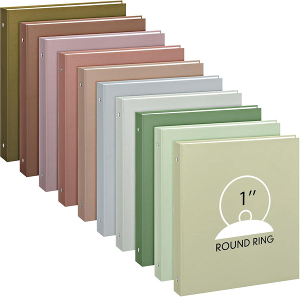 Ctosree 10 Pcs Colored 3 Ring Binder | 2 Pockets Hardcover Binders | Fits 11" x 8.5" Size Paper