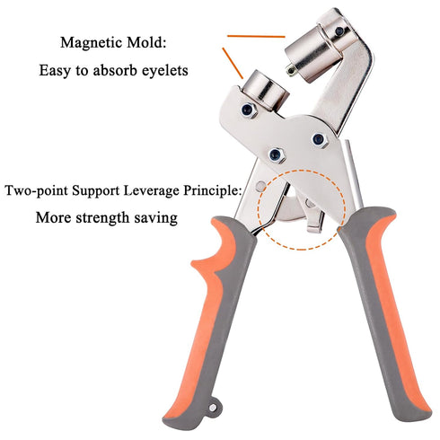 Grommet Tool Kit, 1/4 Inch Eyelet Press Pliers with 500pcs Silver Grommets