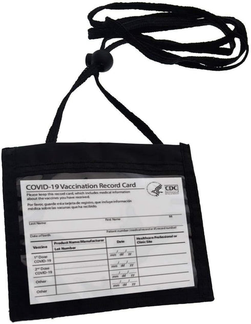 Nylon Neck Wallet Badge Holder with Lanyard - 4 X 3 Credential & Travel Badge Holder with 3 Pockets by Specialist ID