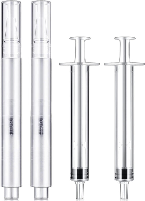 Touch Up Paint Pens 2 in 1 Pack, Refillable Brush Pen & Empty Oil Pen for Touch Up Wall Cabinets Furniture Wood (3 ml,
