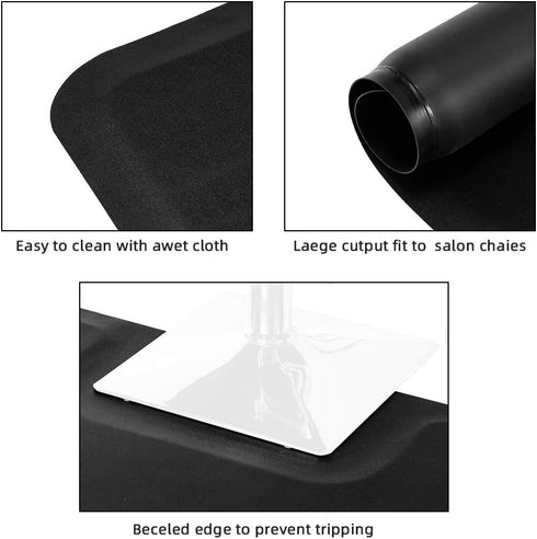 UDeuxff 3' 4' 1/2'' x Barber Floor Mat Anti Fatigue for Stylist Standing, Thick Comfort Matt Square Base for Salon
