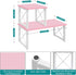 ELITEROO 2 Tier Desktop Shelf - Independent Stackable Desk Stand, Adjustable Freestanding Mini Bookshelf, Pink