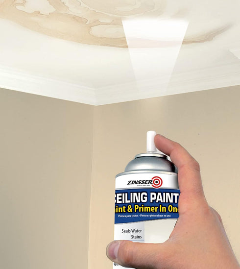 Zinsser Ceiling Acrylic Paint & Primer in One, 13 oz, Flat White by Zinsser