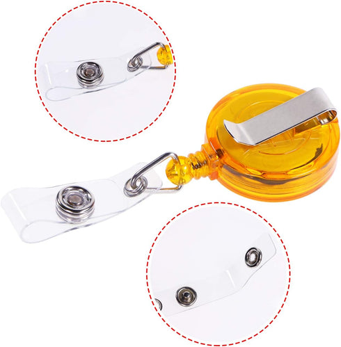 Tupalizy 11 Colored Plastic Retractable Badge Pull Reels with Belt Clip for ID Card Holders, 11 Pack