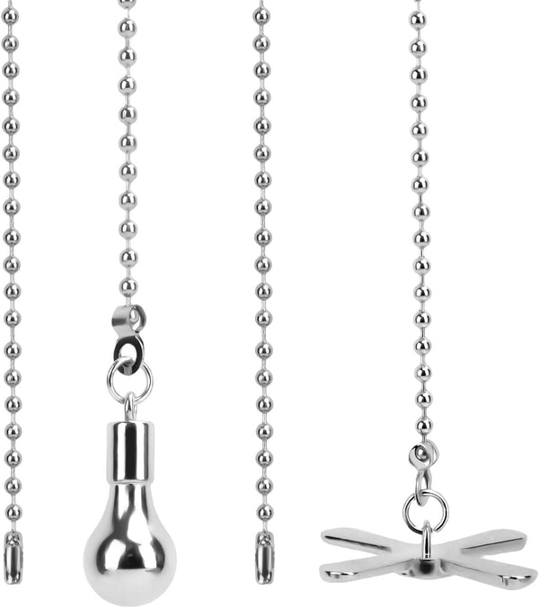 Gosknor 2pcs Fan Pull Chain Extension, 11.81in Decorative Pull Chain Extension with Light