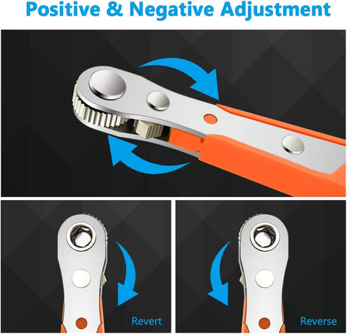 Mini Ratchet Wrench, Right Angle Phillips Magnetic Screwdriver for Tight Spaces, 1/4" Drive Offset