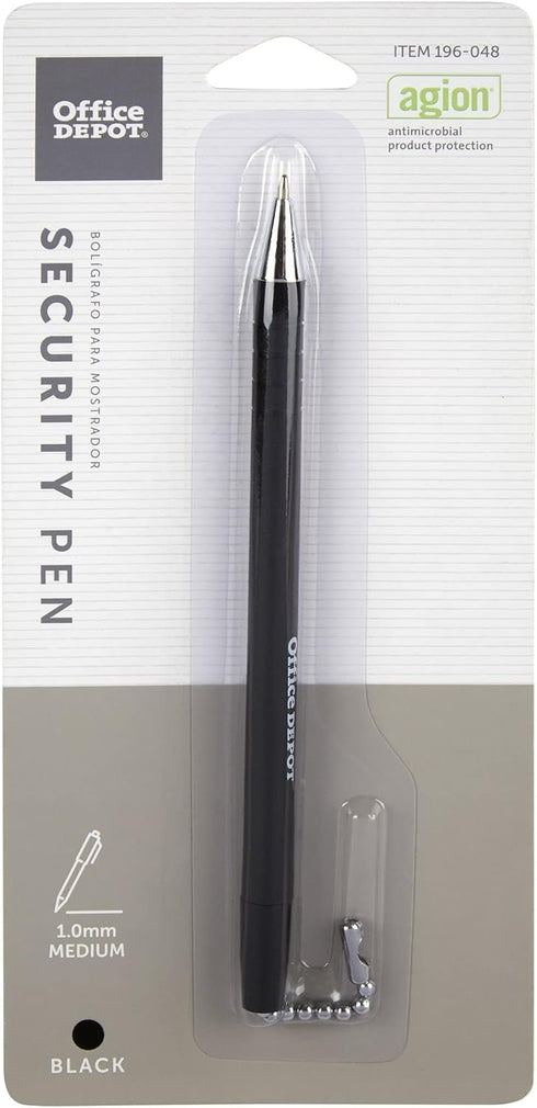 FORAY Office Depot Security Counter Pen, Refill, Medium Point, 1.0 mm, Black Ink
