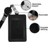 HYCOPROT ID Badge Holder with Lanyard, Heavy Duty Retractable PU Leather Vertical Horizontal Card Holders for Office