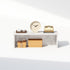 Furinno Classic 18-Inch Desk Organizer, Marble White Shelf Storage & Display Stand for Office Supplies