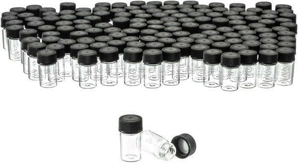 SE Glass Vials with 1" x 9/16" Diameter (Pack of 144)