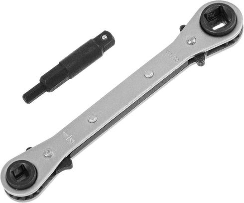 AC Ratchet Wrench with HVAC Hexagon Bit Adapter, Premium Service Tools for Refrigeration Equipment Repair (3/16 , 1/4 ,