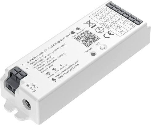 BTF-LIGHTING 5in1 WB5 2.4GHz Tuya WiFi PWM LED Controller Compatible with Alexa/Google
