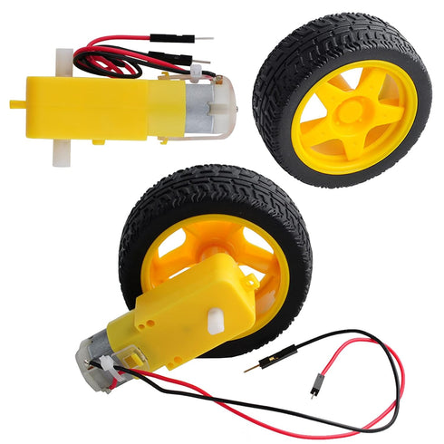 2pcs DC3-6V TT Motor: 1:48 Reduction Ratio Gearbox with Hookup Wires for Robotics DIY