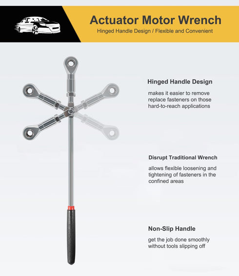 Yoursme 64180 Actuator Motor Tool Set, Includes 5.5mm 7mm 8mm Socket and 1/4" Square Drive Adapter, 5 pc