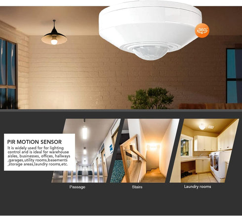 DC 12/24V 10A Low Voltage Ceiling PIR Occupancy Motion Detector, 360 Motion Sensor Switch