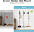 4 Pack nacena No Drill Self Adhesive Broom Mop Holder Wall Mount with Hooks, Heavy Duty Stainless Steel Organizer