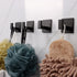 Bath Towel Hook,4 Pack Self Adhesive Square Coat Hooks, Sturdy No Drilling Robe Hook, Stainless Steel Heavy Duty Clothes Hanger, Wall Hooks for Bathroom Bedroom Kitchen (2 Inch,Black) by Vanloory