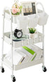 danpinera 3-Tier Rolling Cart, Metal Storage Cart with Lockable Wheels, Mobile Trolley for Kitchen, Bathroom