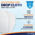 12 Pack 12 x 9 ft Extra Large Painter s Plastic Drop Cloth, Light & Durable Dust Cover for Painting