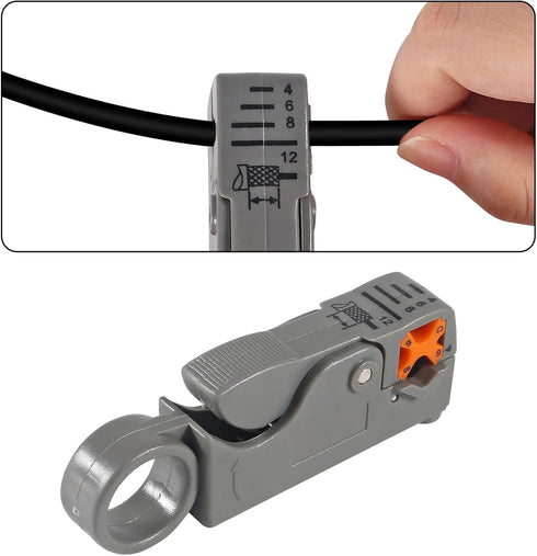 RG6 RG59 Coax Cable Compression Crimper Tool Kit, with 10 pcs Coaxial Compression Fittings