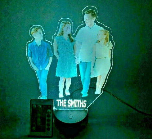 16 Custom Picture UV Printed on Premium Acrylic In The Shape of Your Photo Night Light Up LED Personalized Free