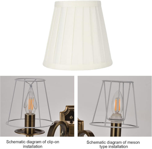 MUNEFE Bulb, Lamp Shade Clip On Cloth Pendant Light Shade, Barrel Lampshade for Home Living Room Bedroom Hotel