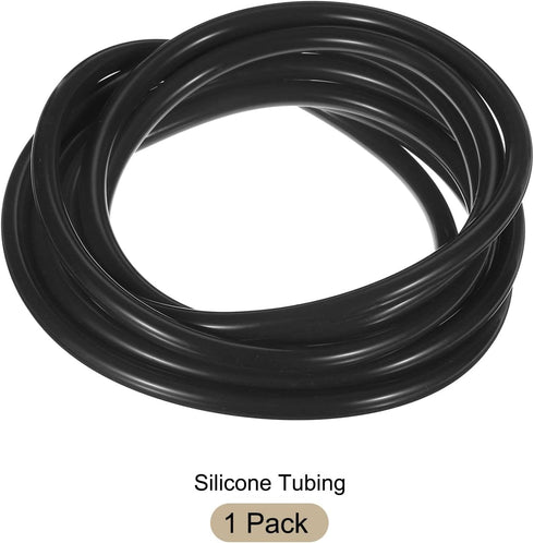 10ft Black Silicone Tubing 6.4mm(1/4") ID x 9.5mm(3/8") OD, Pure Silicone Hoses for Pump Siphoning, Draining