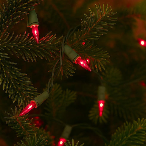 11 50 Bulbs 2.5" Commercial Novelty Lights Feet Traditional Incandescent Mini Lights, Pink on Green Wire with Spacing