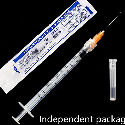 15Pack 1ml/cc Plastic Sterile Syringes with 25Ga and Cap, Individually Packaged for Scientific Labs and Industrial